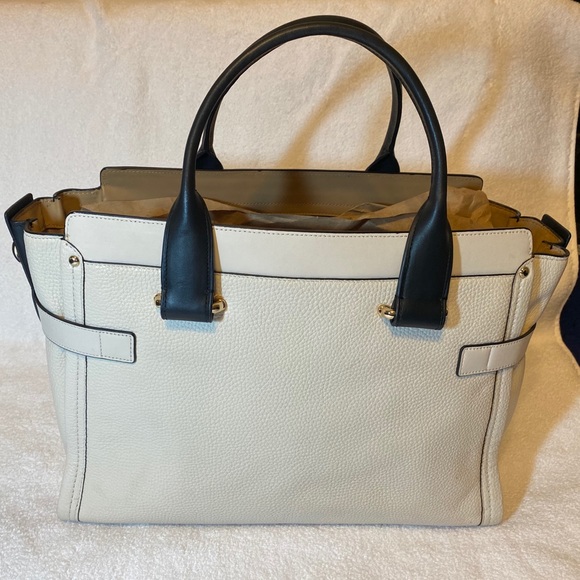 COACH Purse Black Off-White LRG Authentic  Leather - Picture 4 of 10